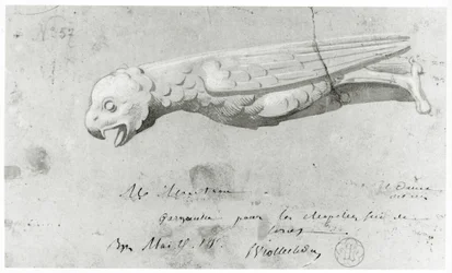 Dessin pour la restauration des gargouilles de Notre-Dame, 1855